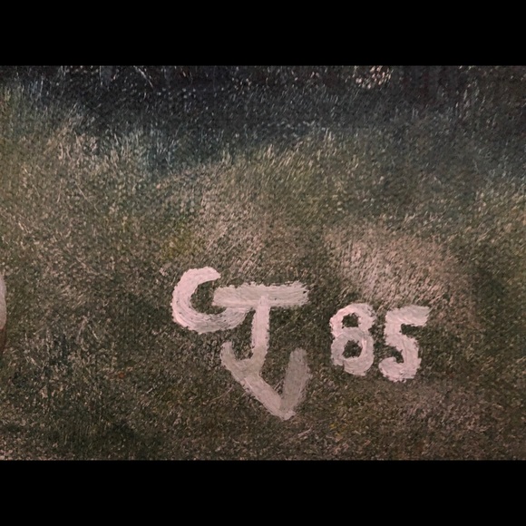 Vintage 1985 Original Oil/Acrylic Canvas Signed autographed Nature River - Picture 11 of 16